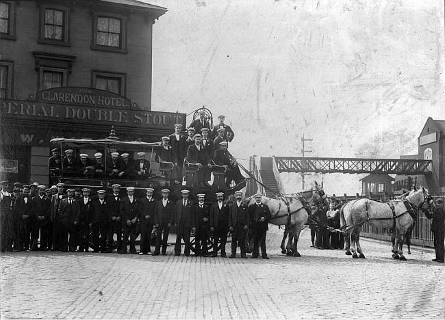 Clarendon Hotel, Dock road E16 at the junction with Tidal Basin road - circa 1910, landlord William Watson