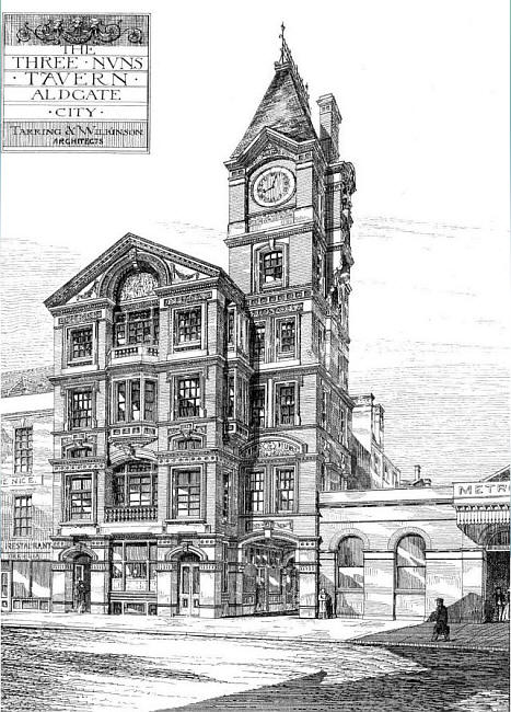 The Three Nuns Tavern, Aldgate, City - in 1878