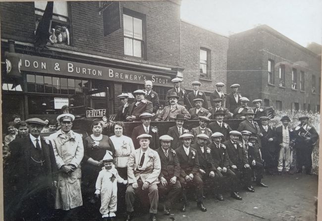 The Blue Anchor, Bromley High Street, in circa 1921 when John Clarke is licensee.