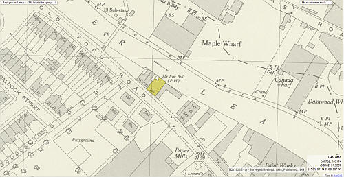 Mapping the Five Bells, 535 Old Ford Road, Bow - circa 1947