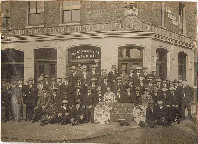 Marlborough Arms, 77 Marlborough Road, Old Kent Road SE1 - Licensee F Hilborn circa 1921