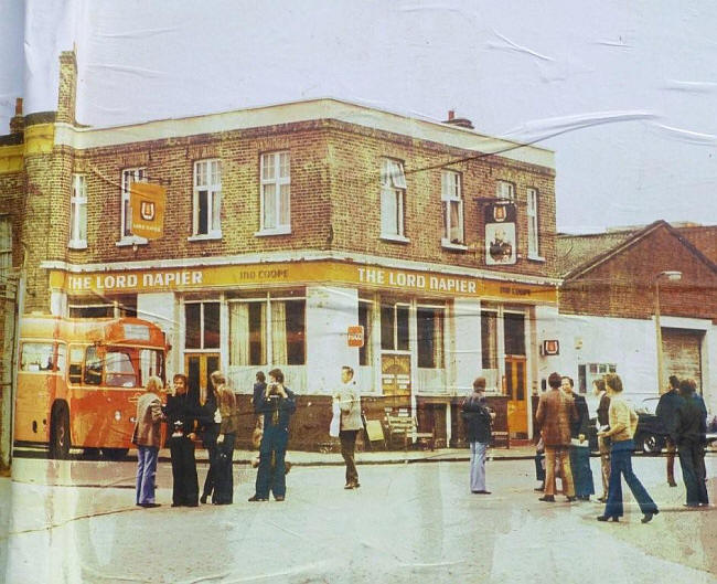 Lord Napier, White Post Lane, Hackney Wick - in 1977 (original photographer David Jones)