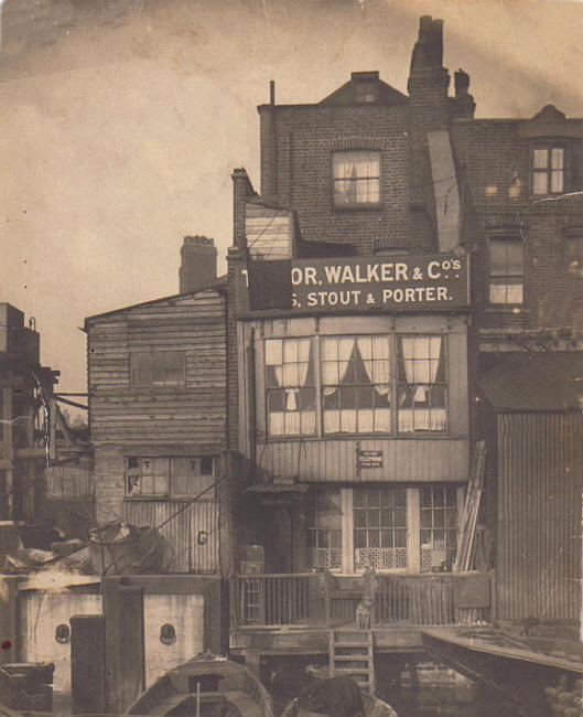 The Bunch of Grapes, Narrow Street - a view from the Thames at the rear - date unknown