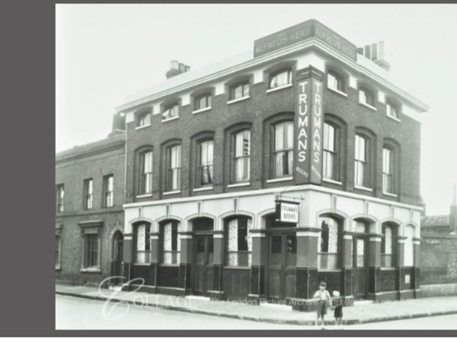 Alfreds Head, 49 Gold street, Mile End E1 - circa 1954