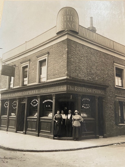 British Prince, 49 Bromley Street, circa 1920 - with licensee John Raphael