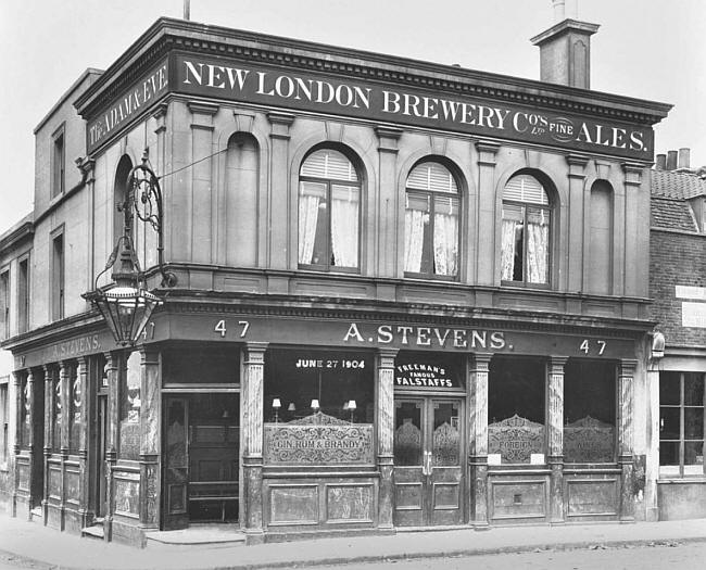 Adam & Eve, 47 Swan Lane and Adam street (now Brunel road), Rotherhithe, Surrey - in 1904 with licensee Mrs Alice Stevens