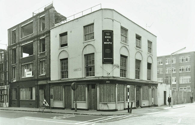 Cock & Magpie, Wilson street & Worship street, Shoreditch - in 1976
