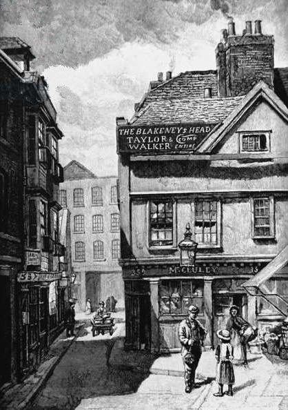 Blakeneys Head, 35 Bartholomew Close, St Bartholomew - circa 1860s with licensee Cluley