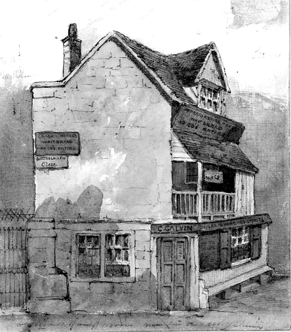 Coach & Horses, Bartholomew Close, St Bartholomew - circa 1840s with licensee C Galvin