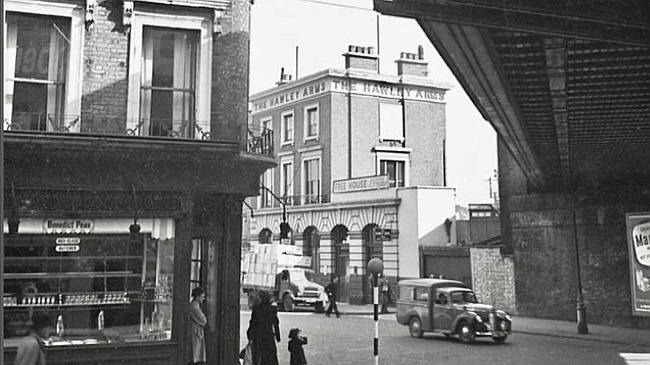 Hawley Arms, 1 Grange Road, Chalk Farm Road NW1 - circa 1960