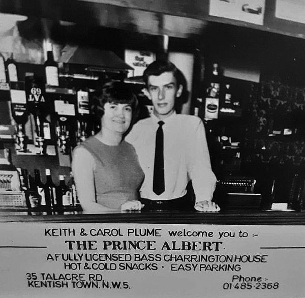 Keith and Carol Plume welcome you to the Prince Albert. 35 Talacre road NW5