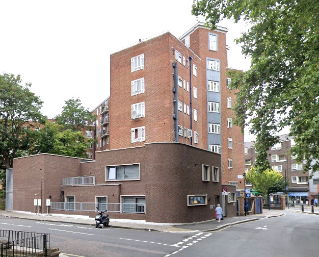 Now a small low rise block of flats in Goldington Crescent, NW1 - in 2020