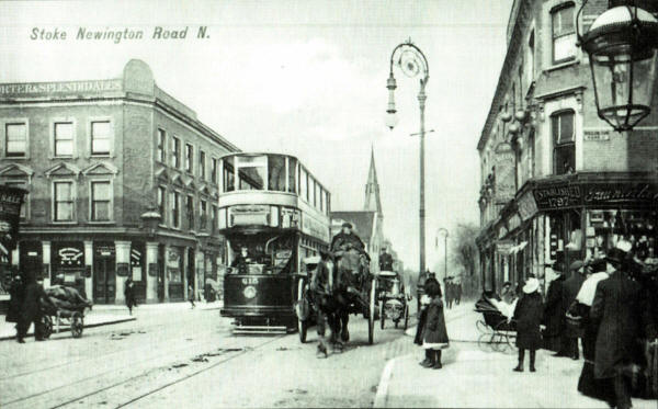 Hare & Hounds, Stoke Newington Road, on the left - in 1907