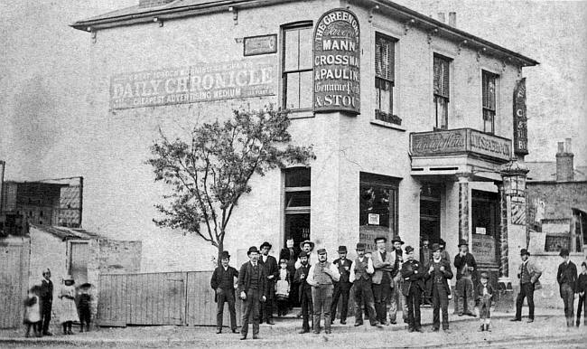Green Gate, West Green road, and corner of Willow Walk, N15 - circa 1890 with landlord JW Seabrook