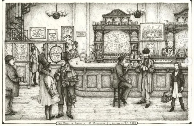 King of Prussia, 93 Middlesesex street, Aldgate EC, in 1868