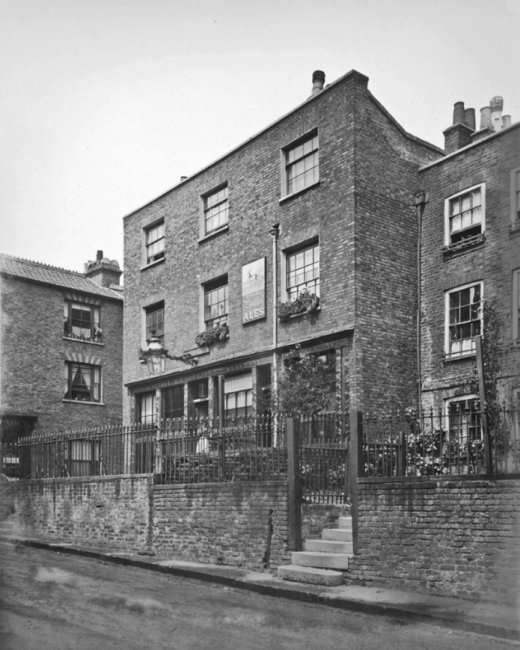 The Duke Of Hamilton, New End, NW3 circa 1880 and the landlady is MA Goulding.