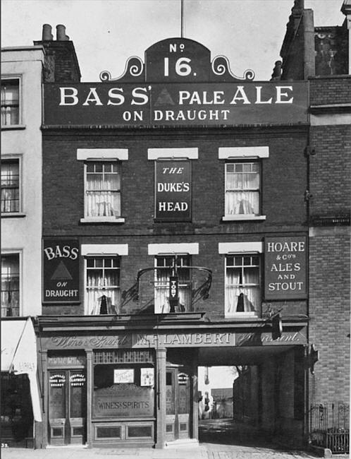 Dukes Head, 16 High Street, Highgate - circa 1930 with landlord M F Lambert