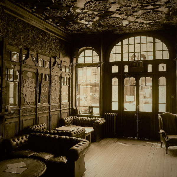 Black Lion bar & seating, 274 Kilburn High Road NW6 - in August 2014