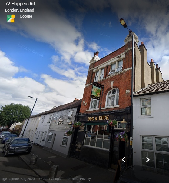 Dog & Duck, Hoppers road, Winchmore Hill N21 3LH - in google maps