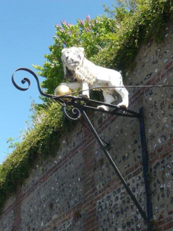 White Lion inn sign, Westgate Street, Lewes - in April 2009